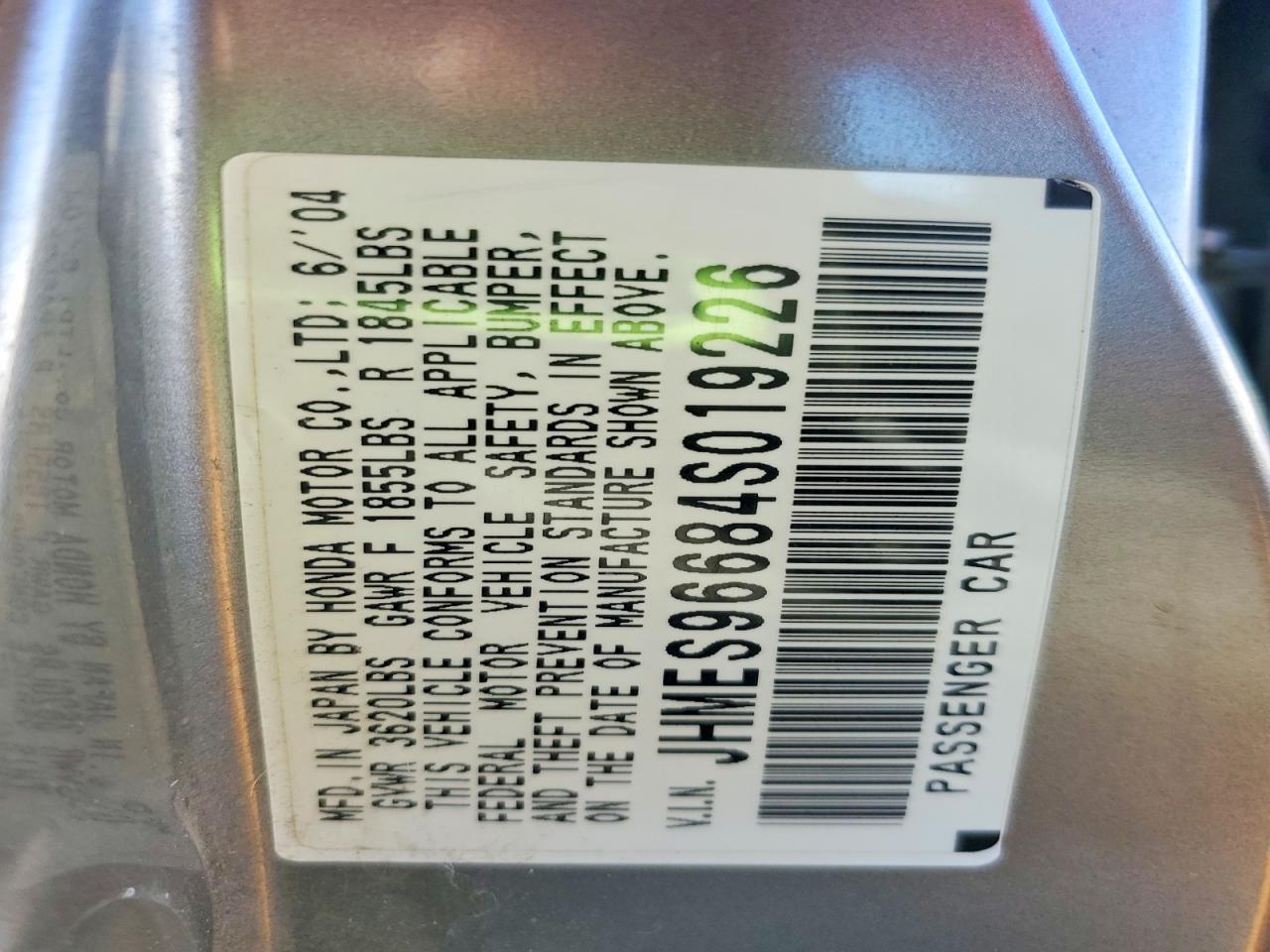 2004 HONDA CIVIC HYBRID photo 12