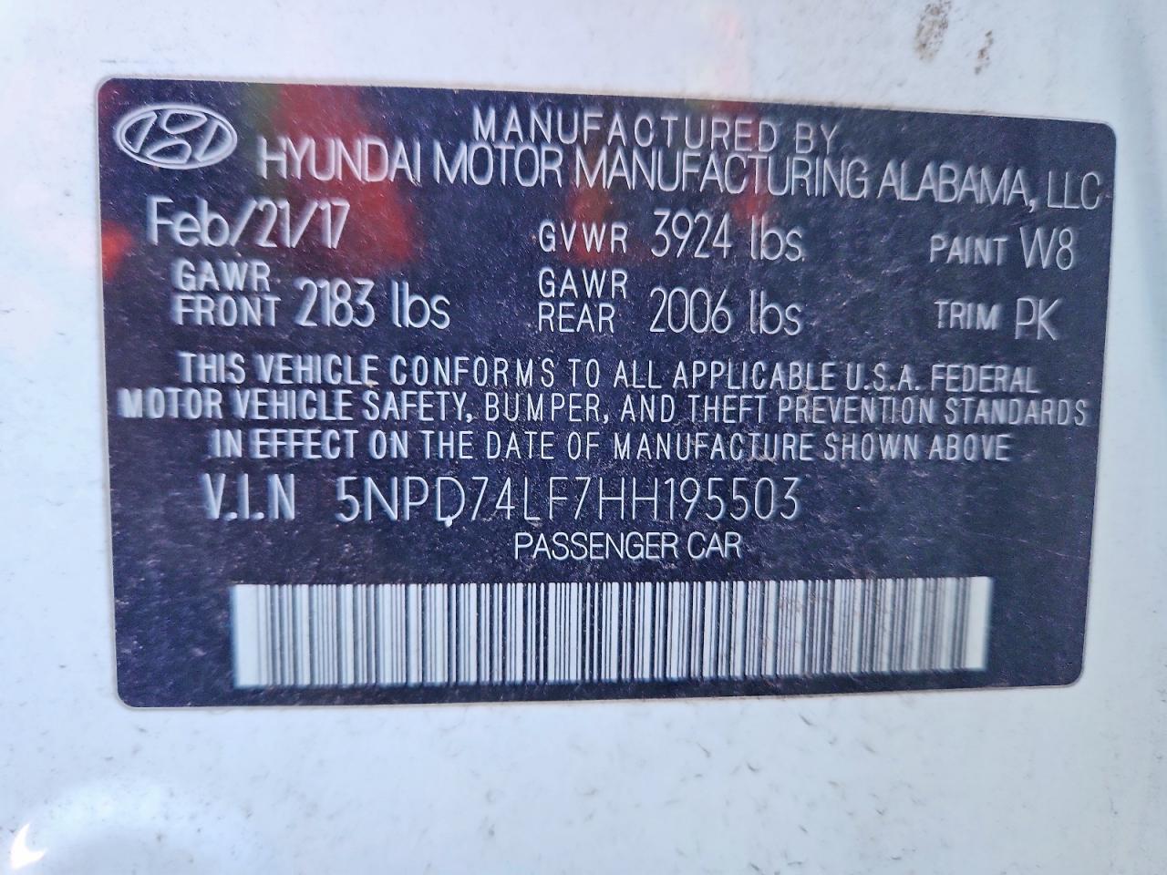 2017 HYUNDAI ELANTRA SE photo 13