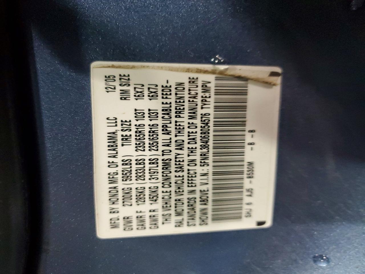 2006 HONDA ODYSSEY EX photo 13
