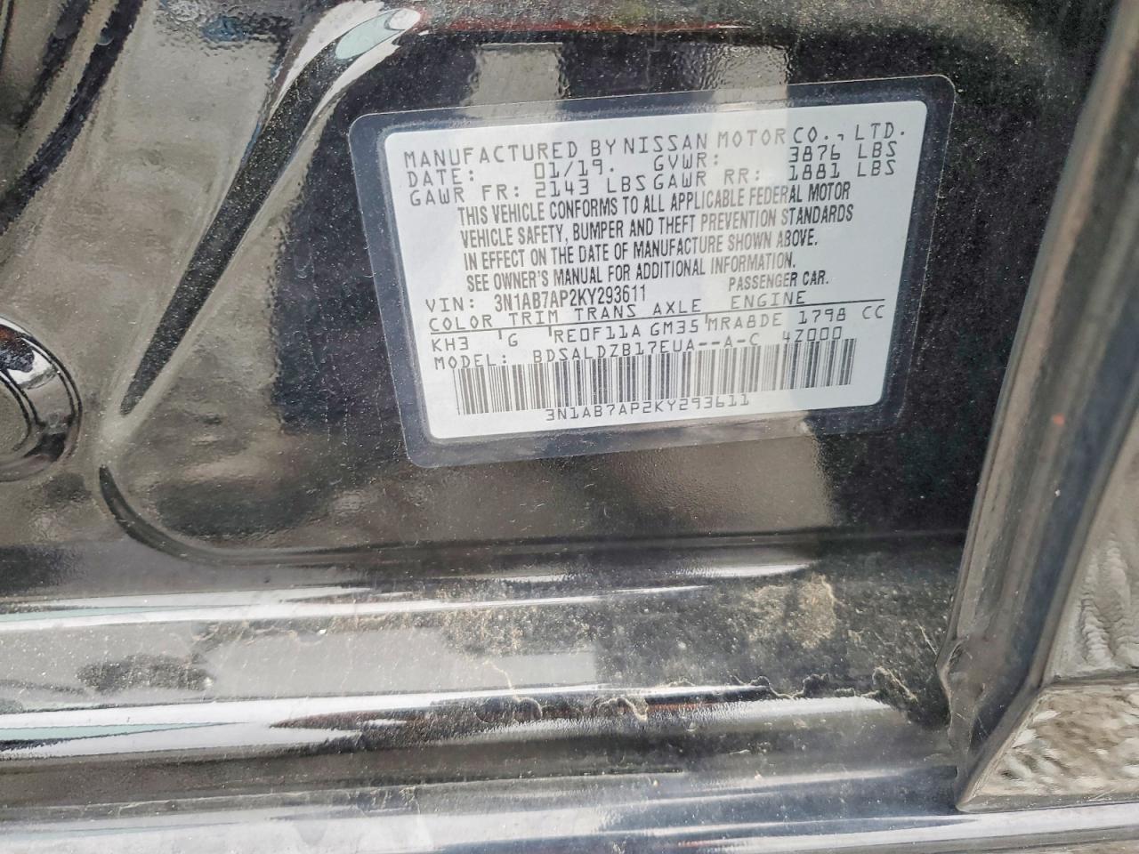 2019 NISSAN SENTRA S photo 12