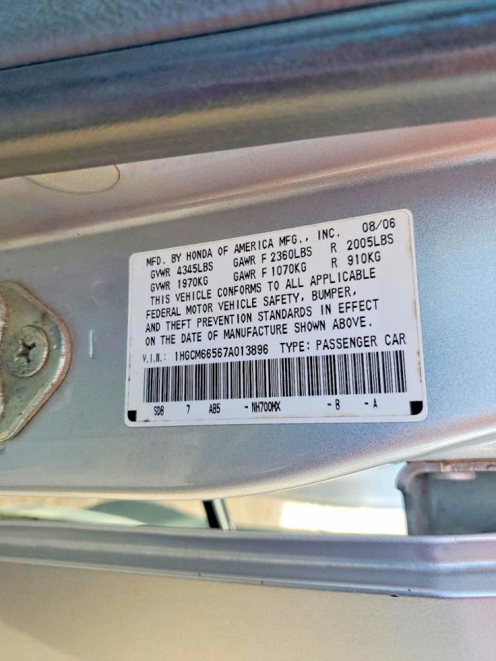 2007 HONDA ACCORD EX photo 12