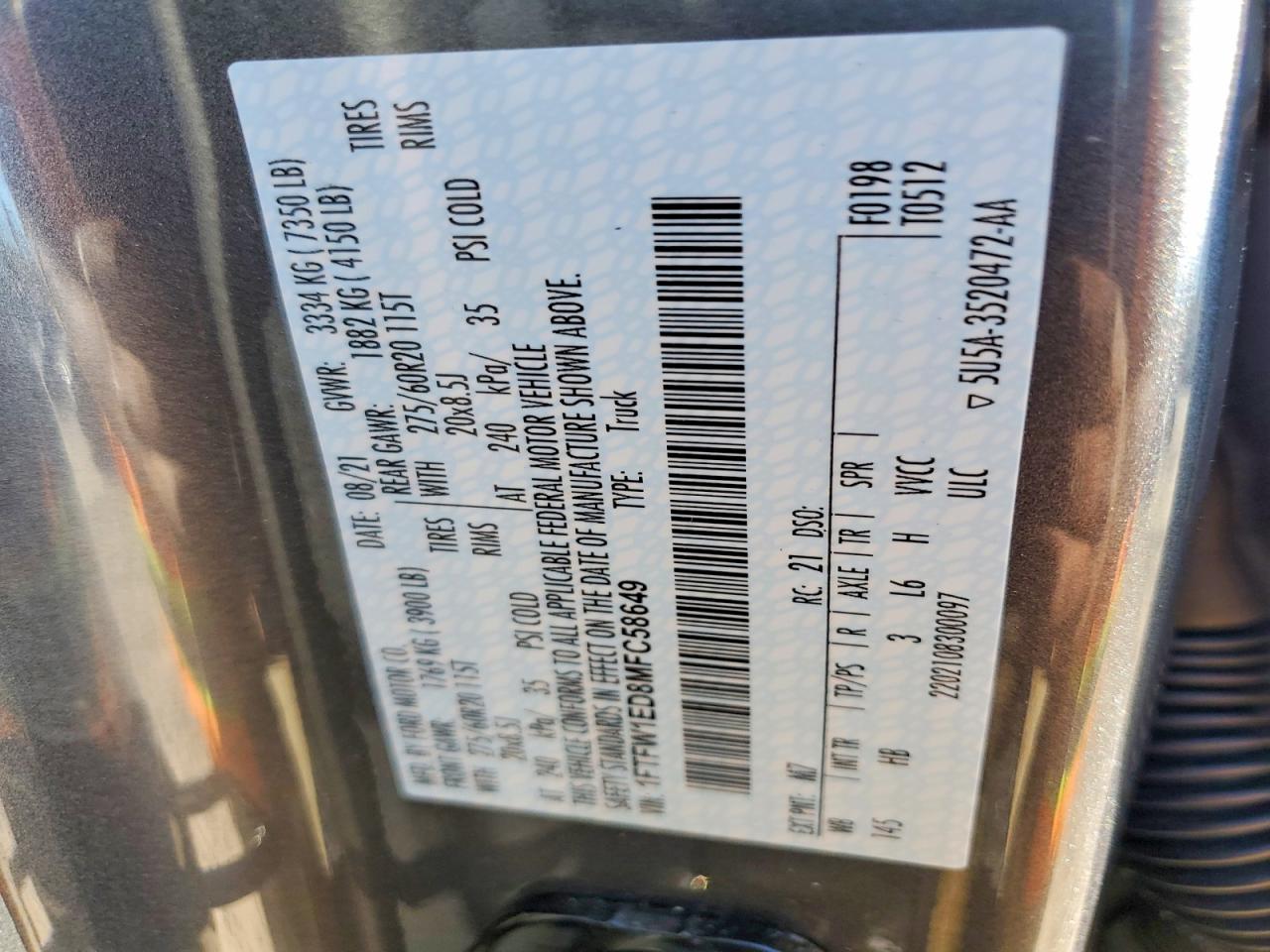 2021 FORD F150 SUPERCREW photo 25