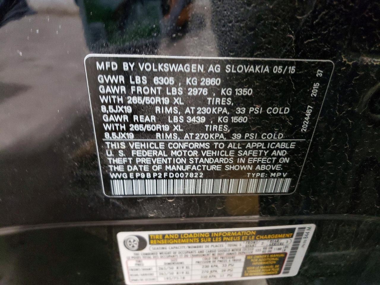 2015 VOLKSWAGEN TOUAREG V6 TDI photo 13