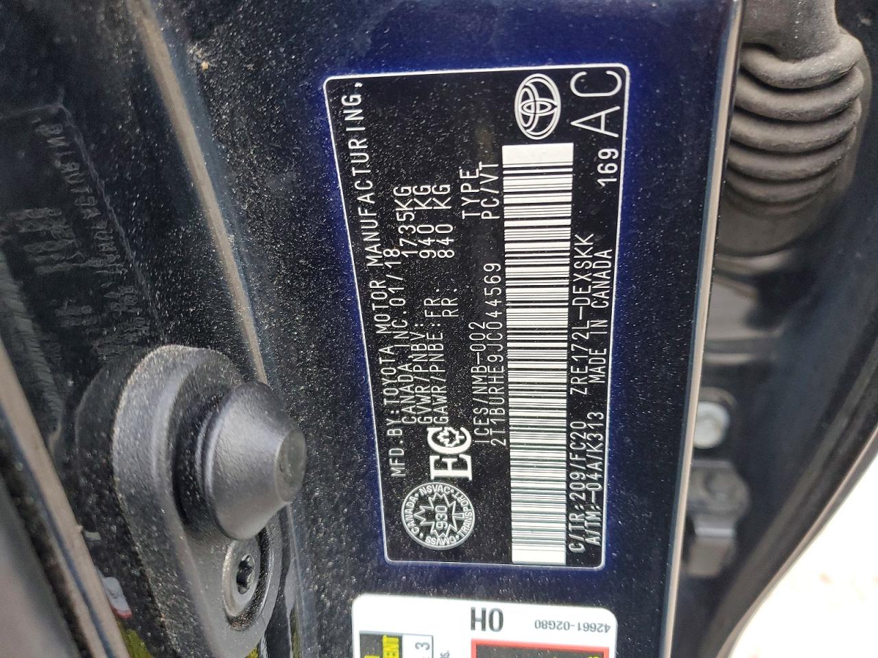 2018 TOYOTA COROLLA L photo 12