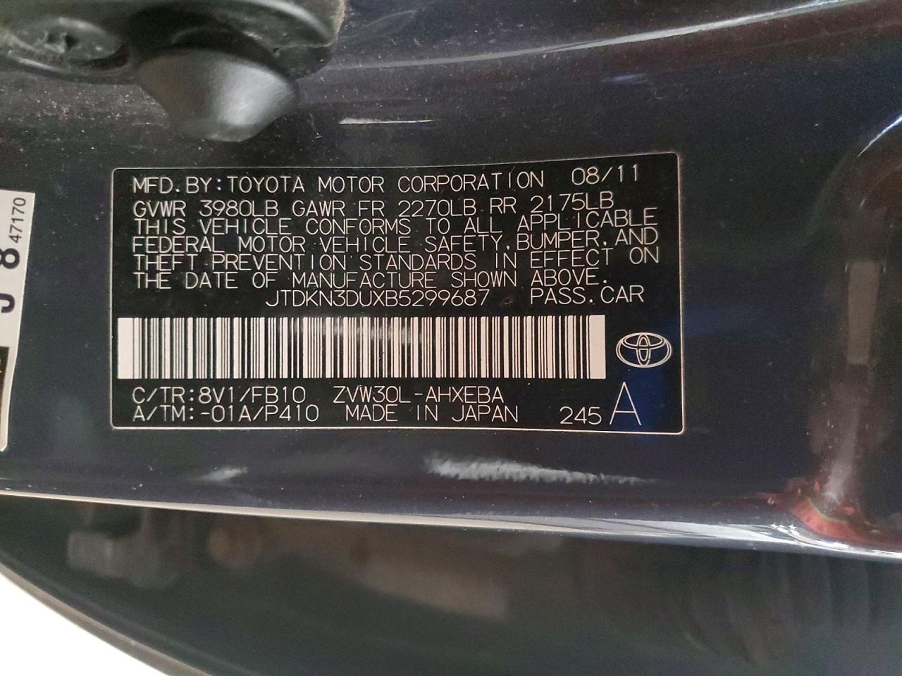 2011 TOYOTA PRIUS photo 12