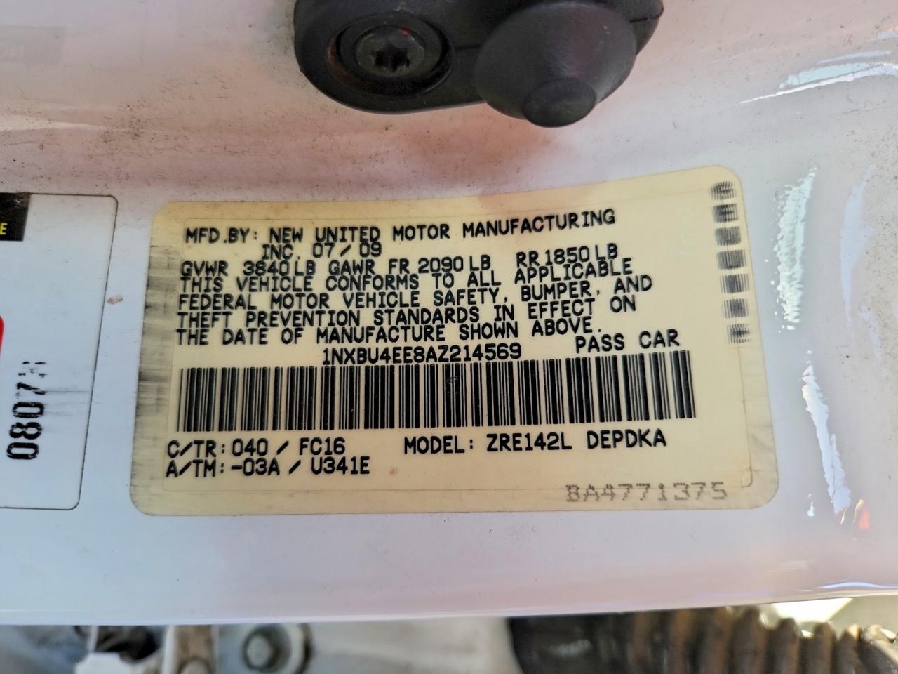 2010 TOYOTA COROLLA BASE photo 12