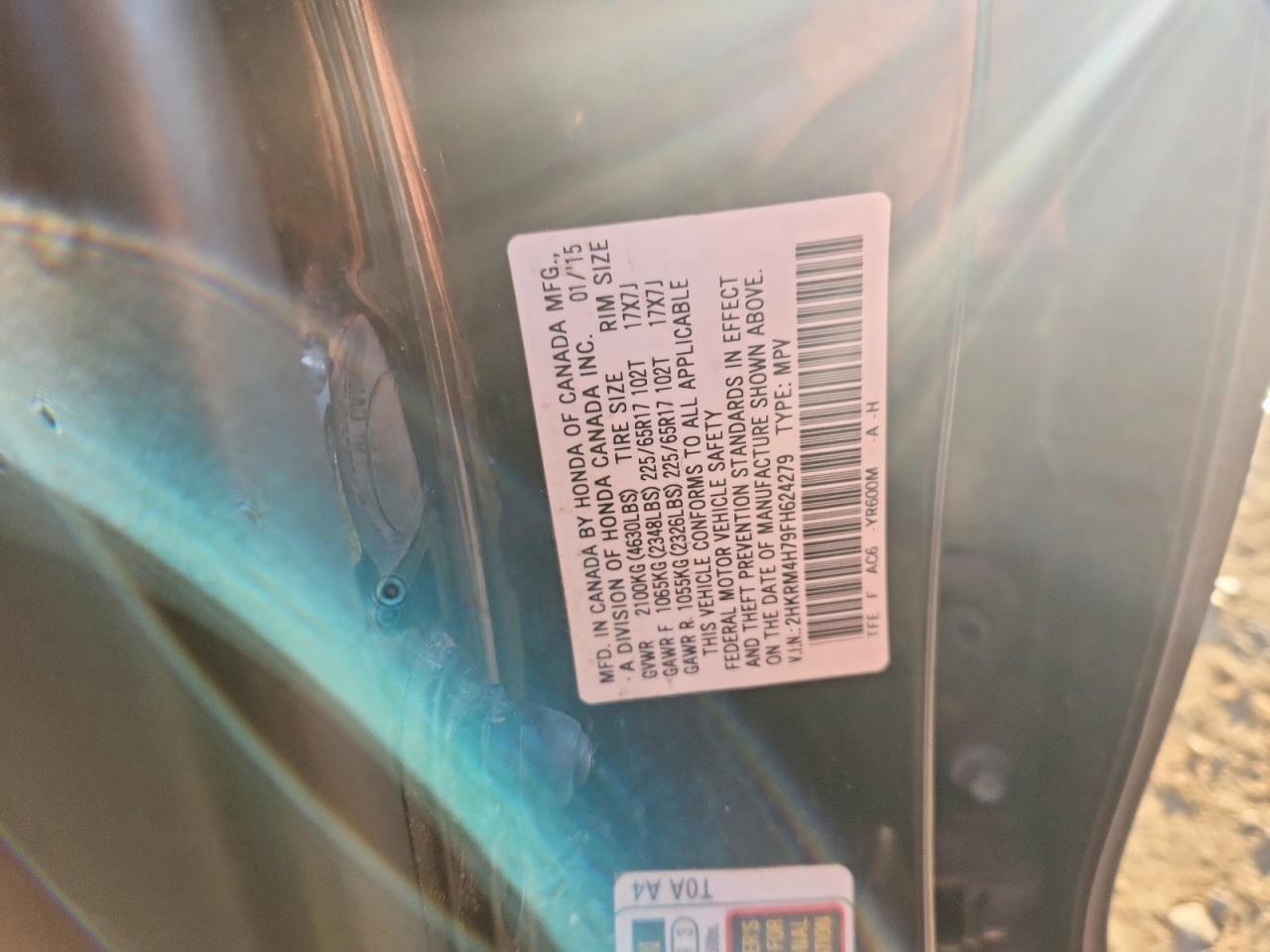 2015 HONDA CR-V EXL photo 13