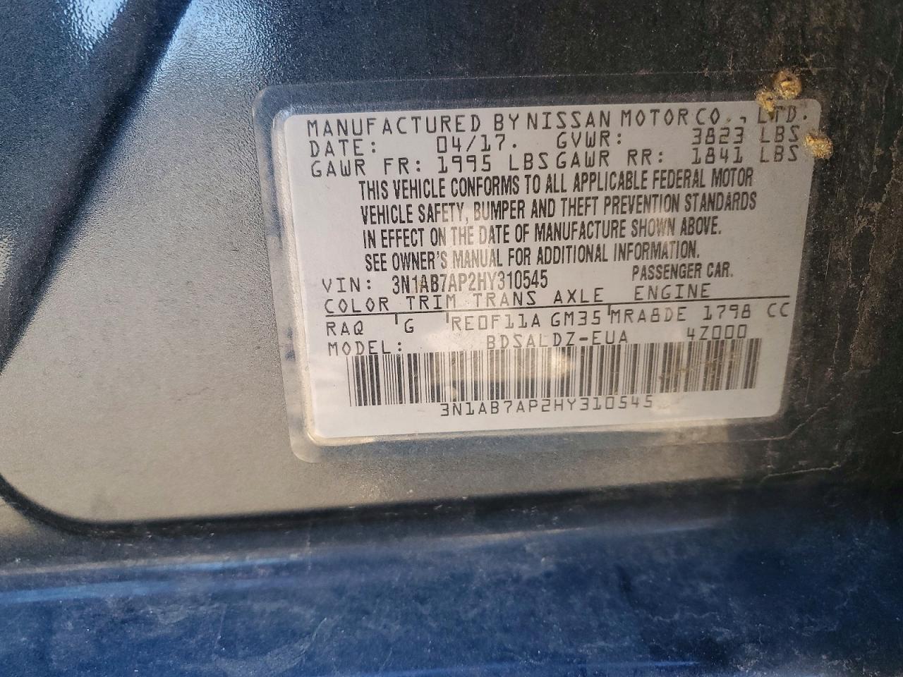 2017 NISSAN SENTRA S photo 12
