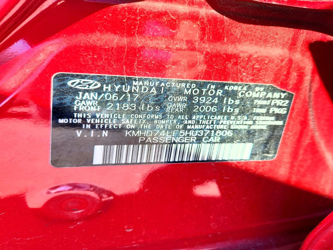 2017 HYUNDAI ELANTRA SE photo 12