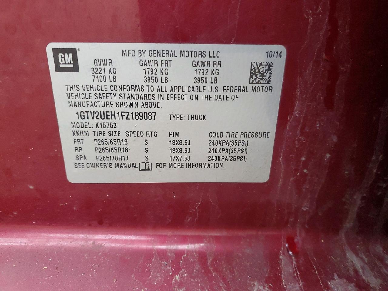 2015 GMC SIERRA K1500 SLE photo 12