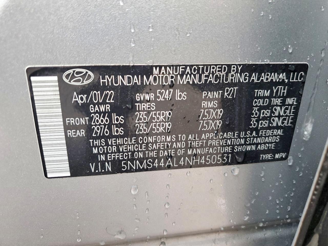 2022 HYUNDAI SANTA FE LIMITED photo 13