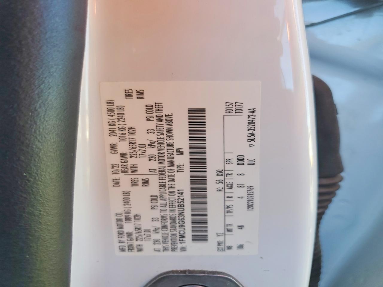 2022 FORD ESCAPE SE photo 12