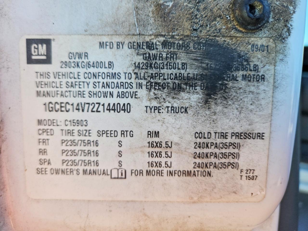 2002 CHEVROLET SILVERADO C1500 photo 12