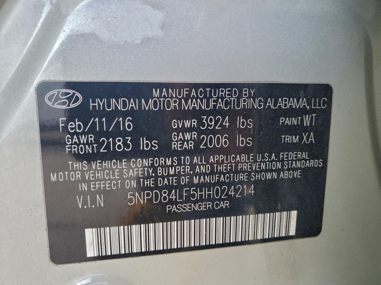 2017 HYUNDAI ELANTRA SE photo 12