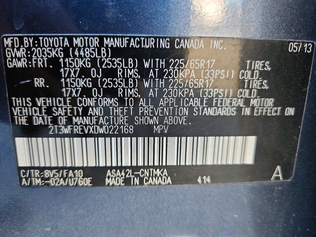 2013 TOYOTA RAV4 XLE photo 12