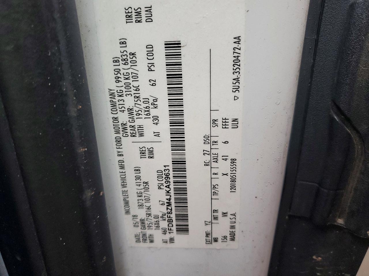 2018 FORD TRANSIT T-350 HD photo 13