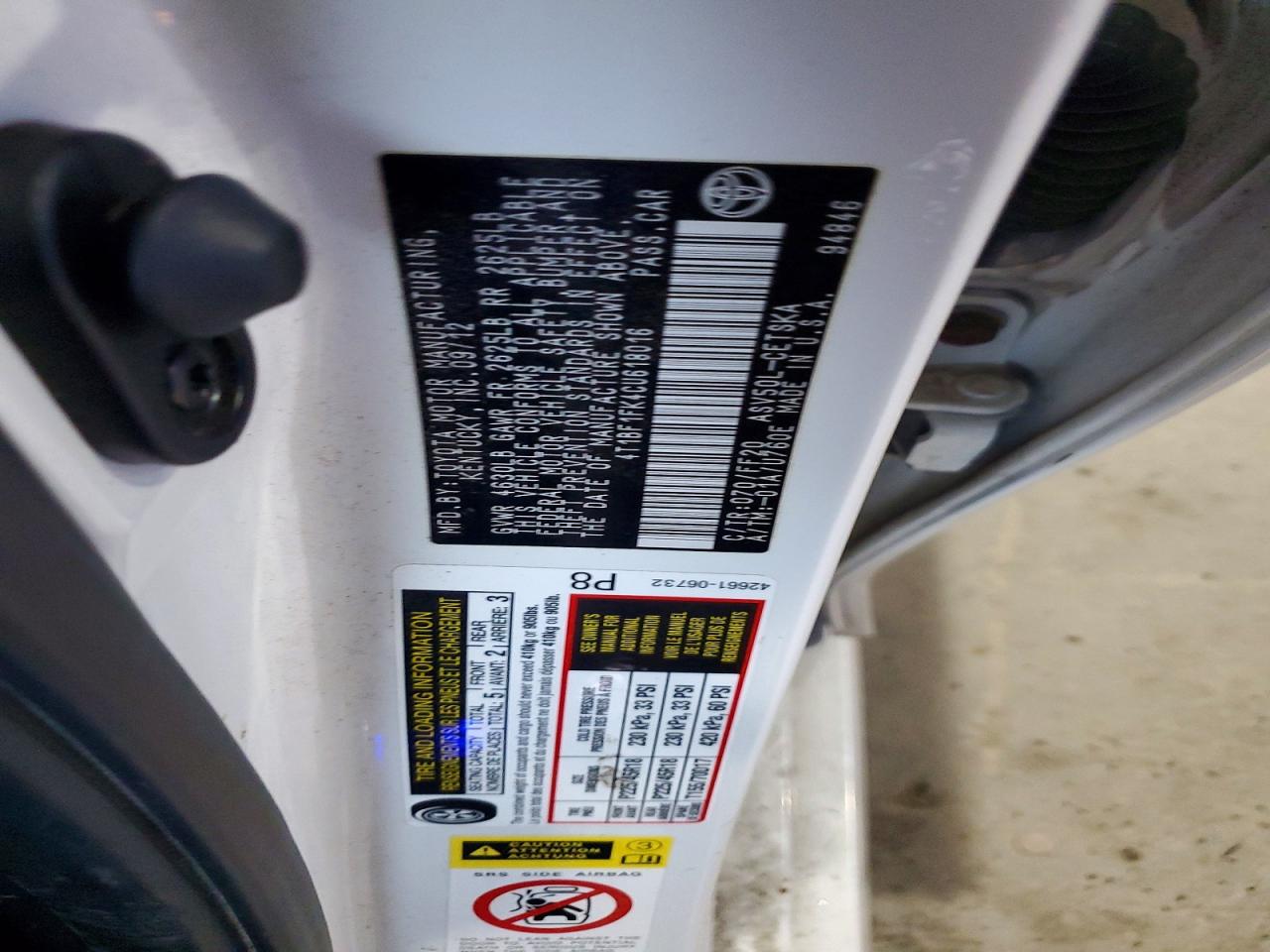 2012 TOYOTA CAMRY BASE photo 12