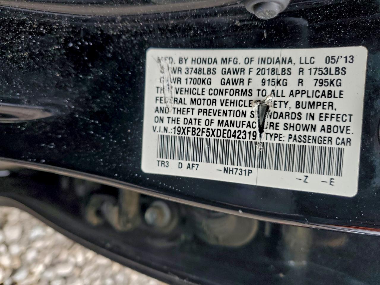 2013 HONDA CIVIC LX photo 12