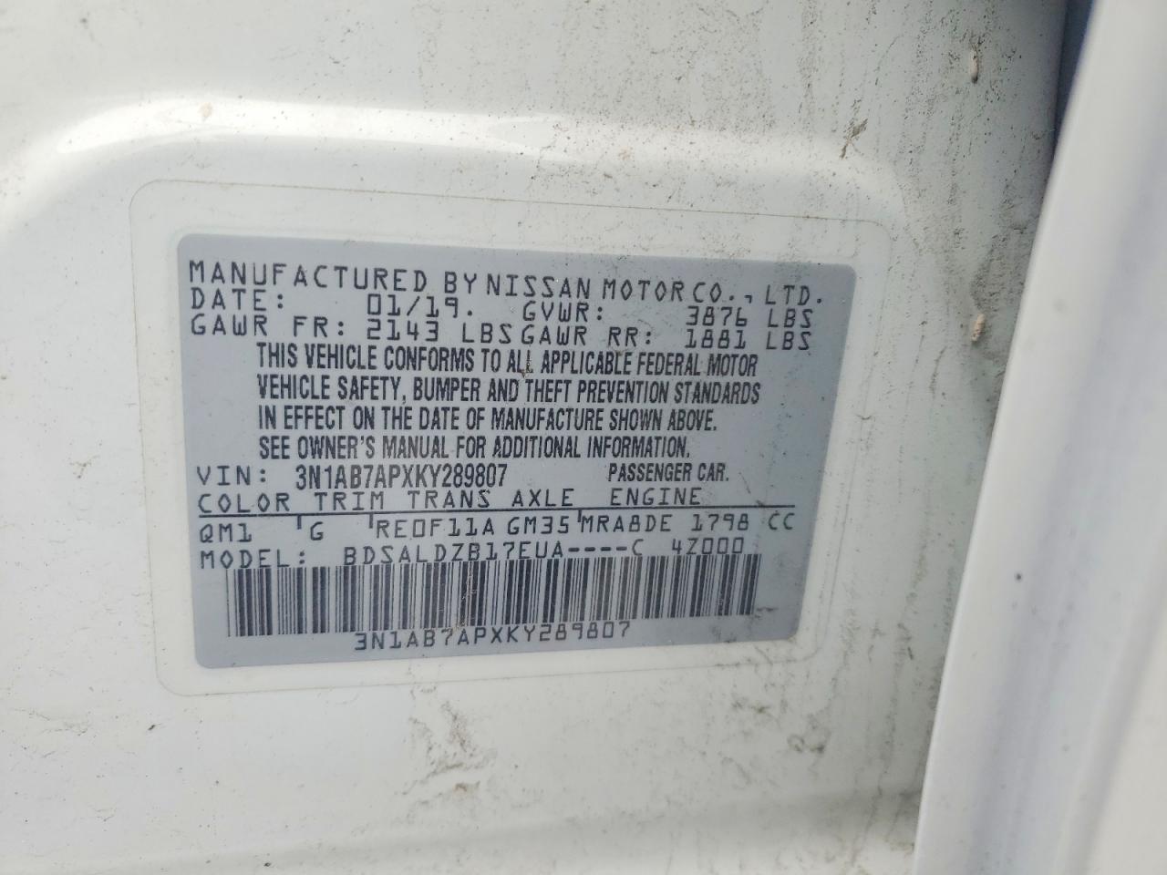 2019 NISSAN SENTRA S photo 12