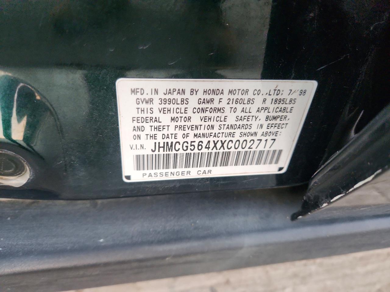 1999 HONDA ACCORD LX photo 13