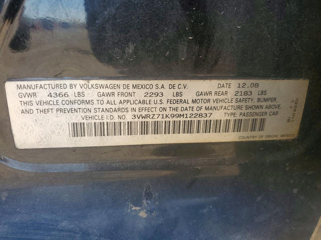 2009 VOLKSWAGEN JETTA SE photo 12