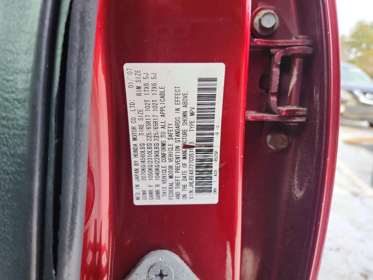 2007 HONDA CR-V EXL photo 14
