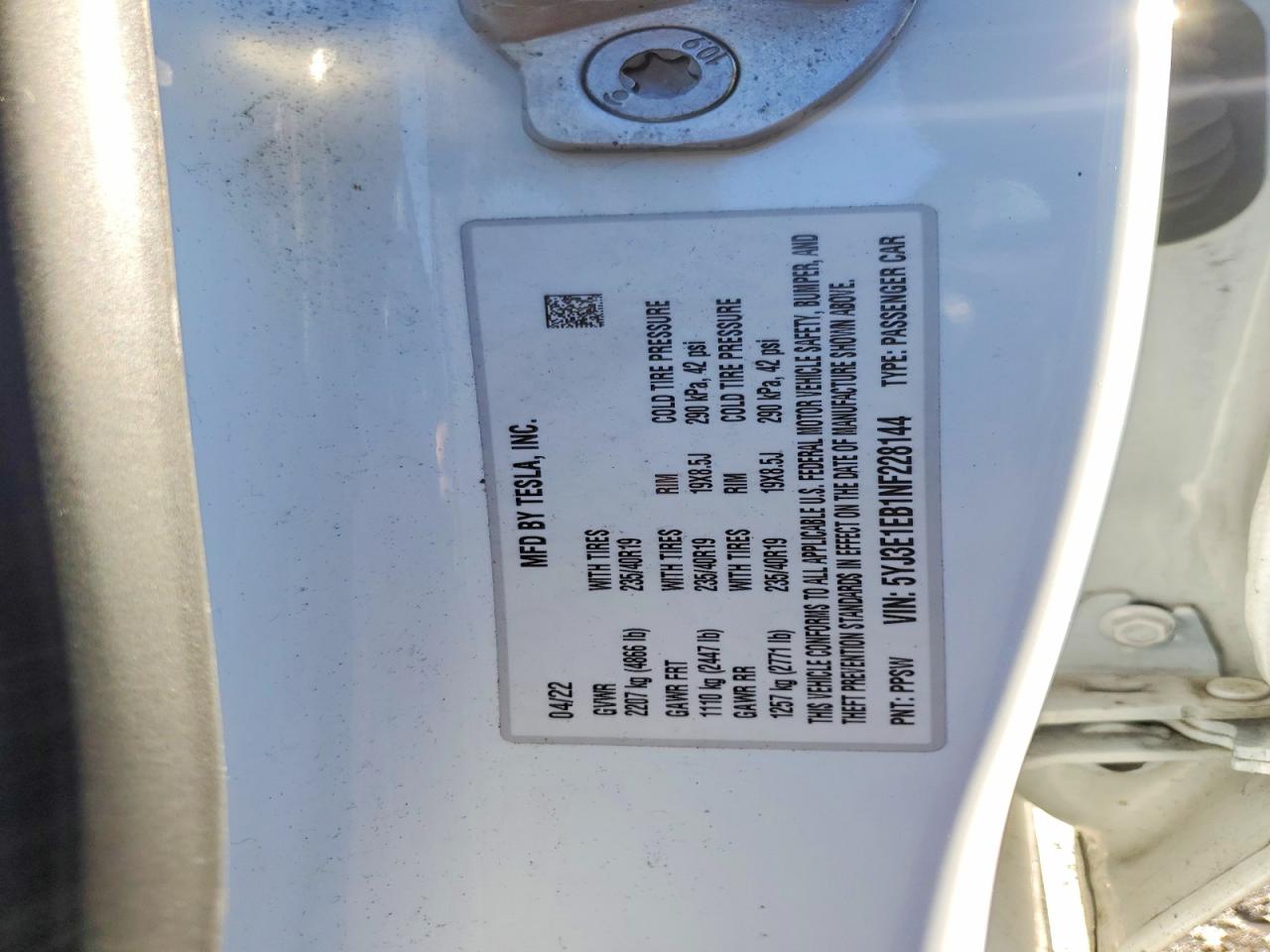 2022 TESLA MODEL 3 photo 12