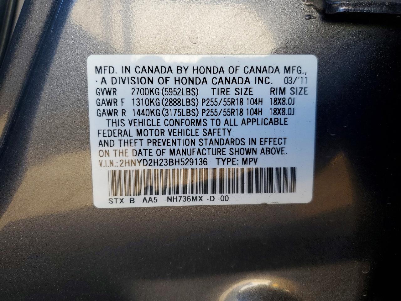 2011 ACURA MDX photo 13