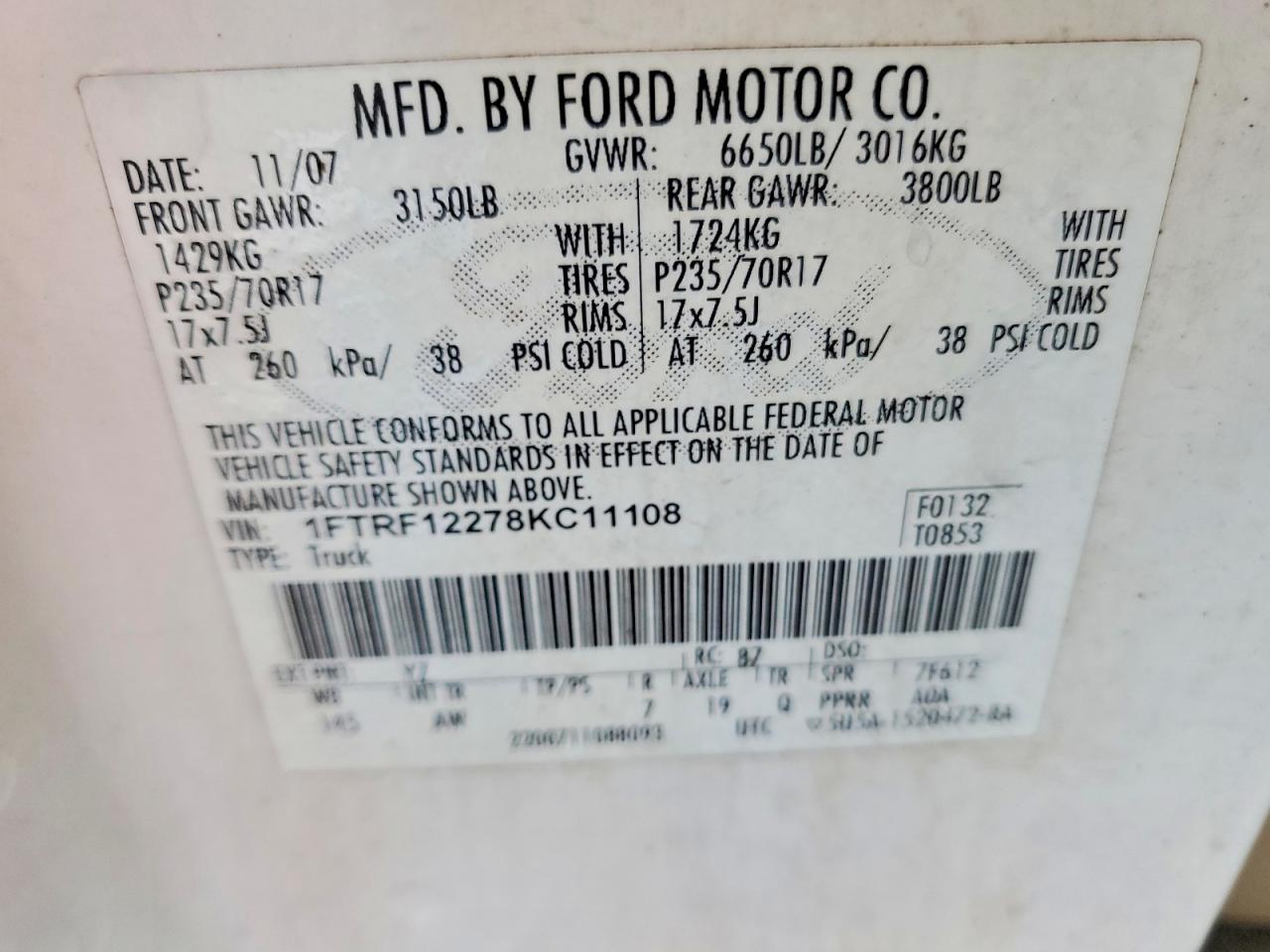 2008 FORD F150 photo 13