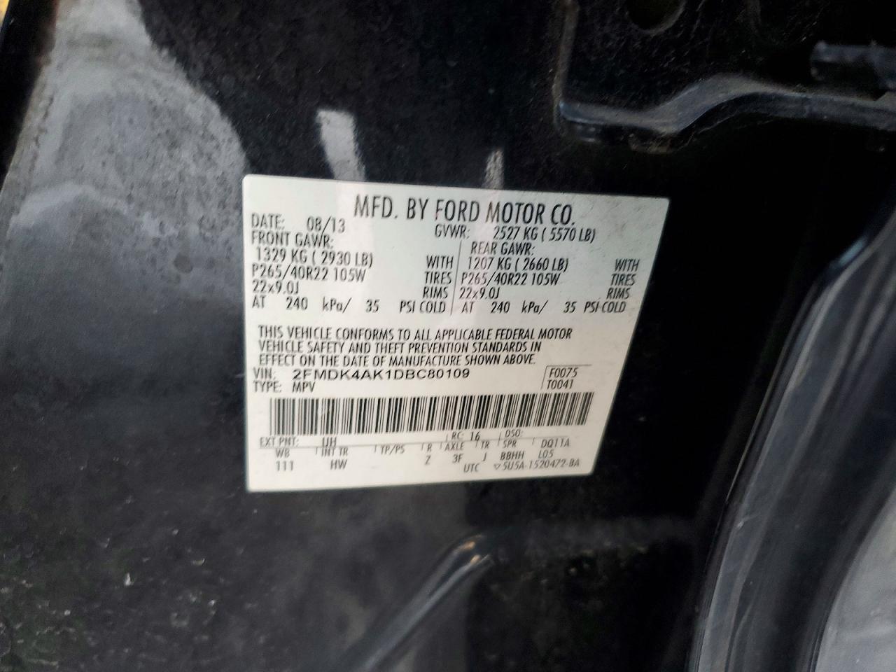 2013 FORD EDGE SPORT photo 13