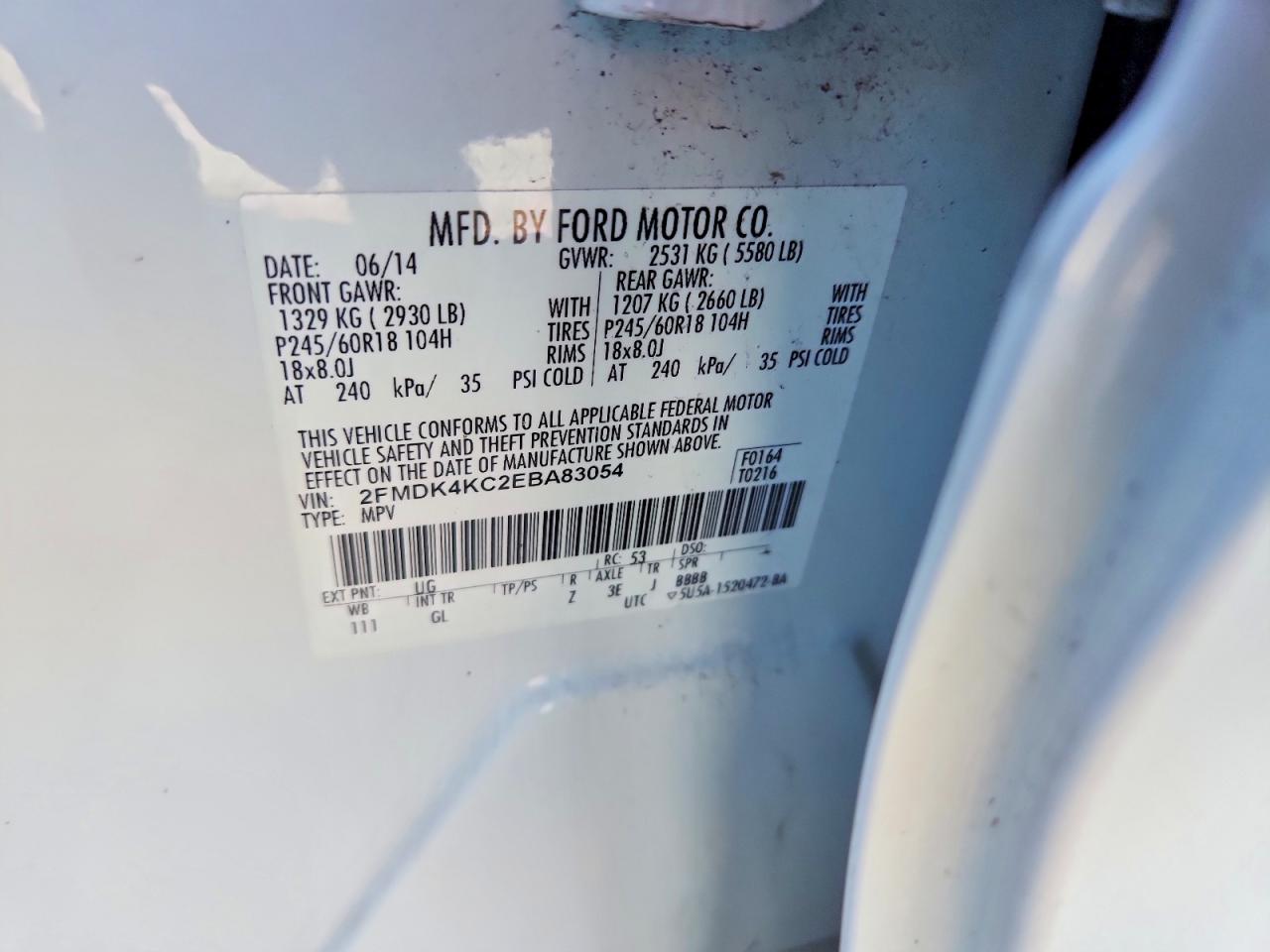 2014 FORD EDGE LIMITED photo 13