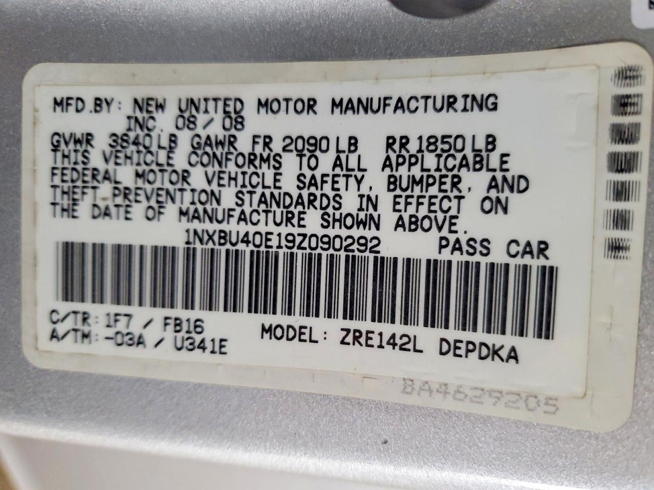 2009 TOYOTA COROLLA BASE photo 12