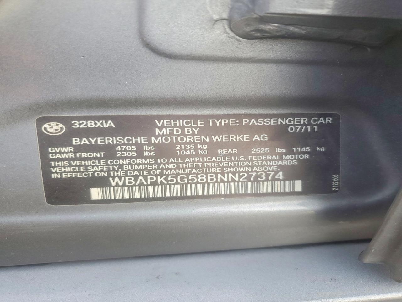 2011 BMW 328 XI SULEV photo 12