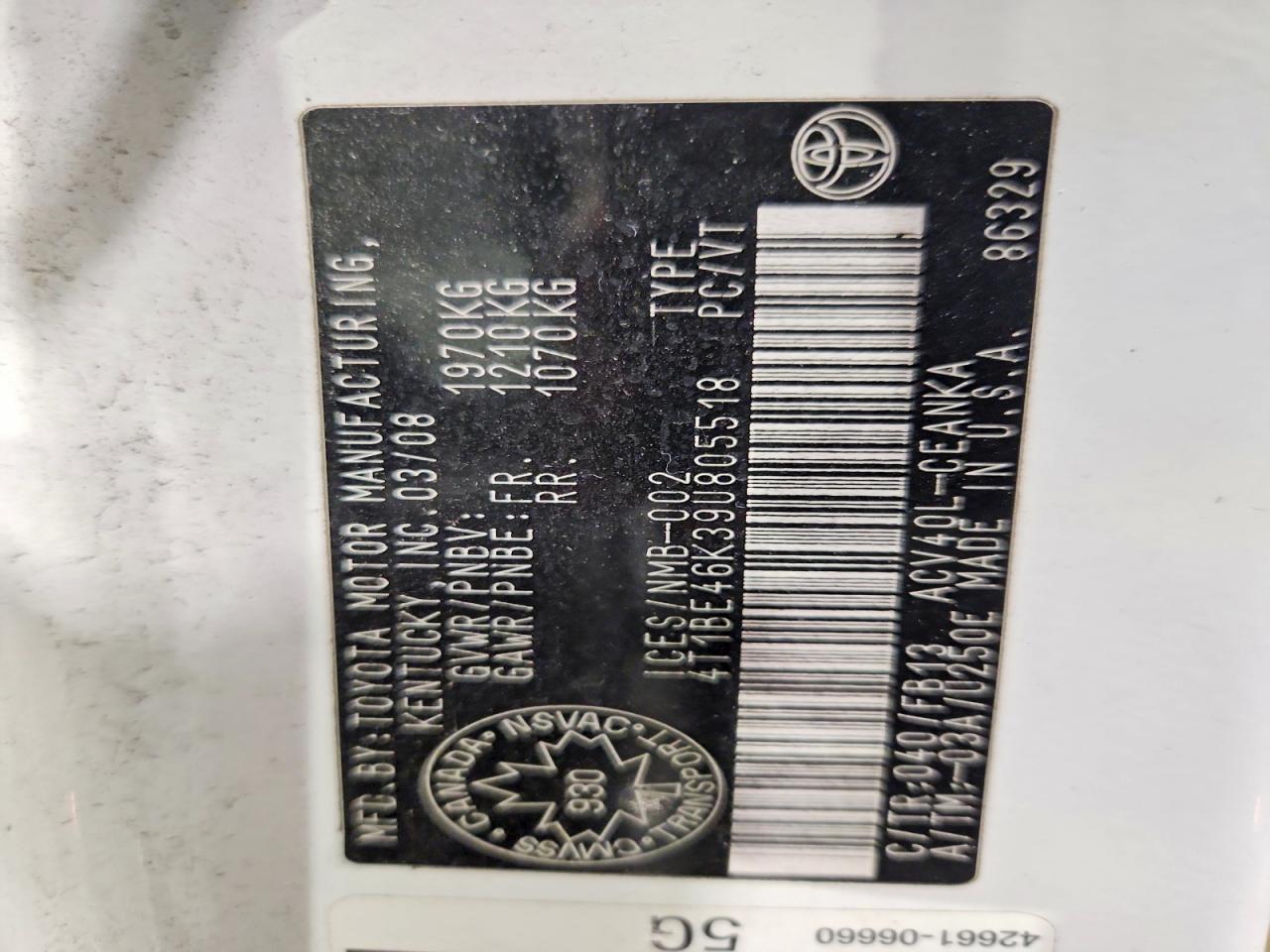 2009 TOYOTA CAMRY BASE photo 12