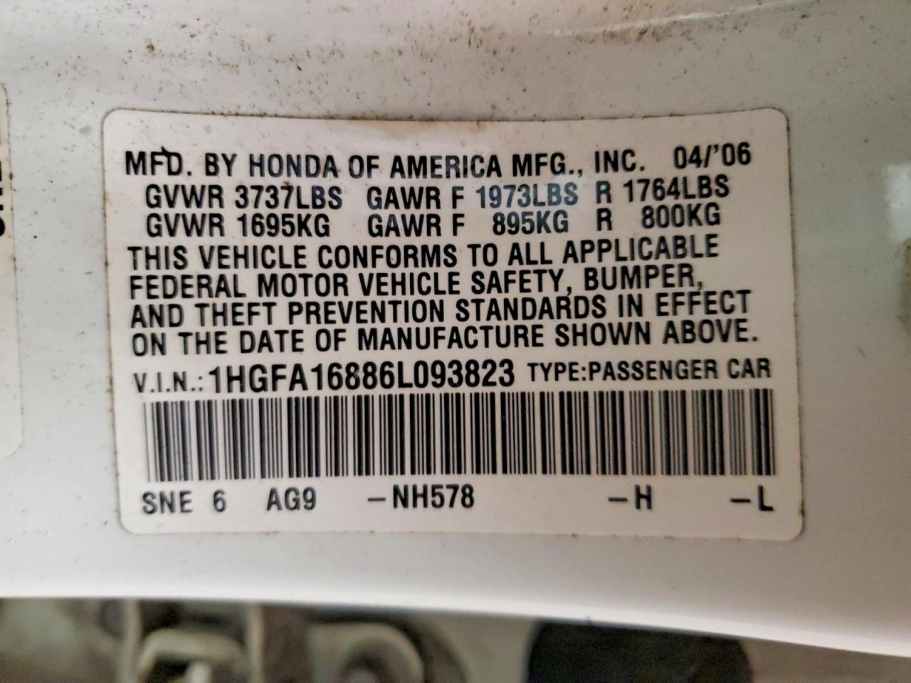 2006 HONDA CIVIC EX photo 13