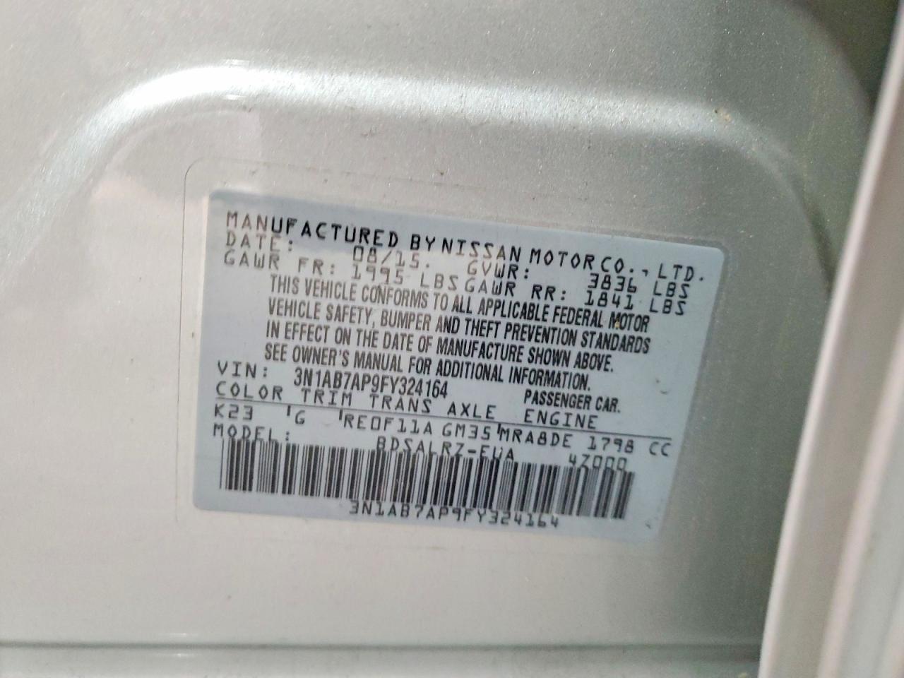 2015 NISSAN SENTRA S photo 12