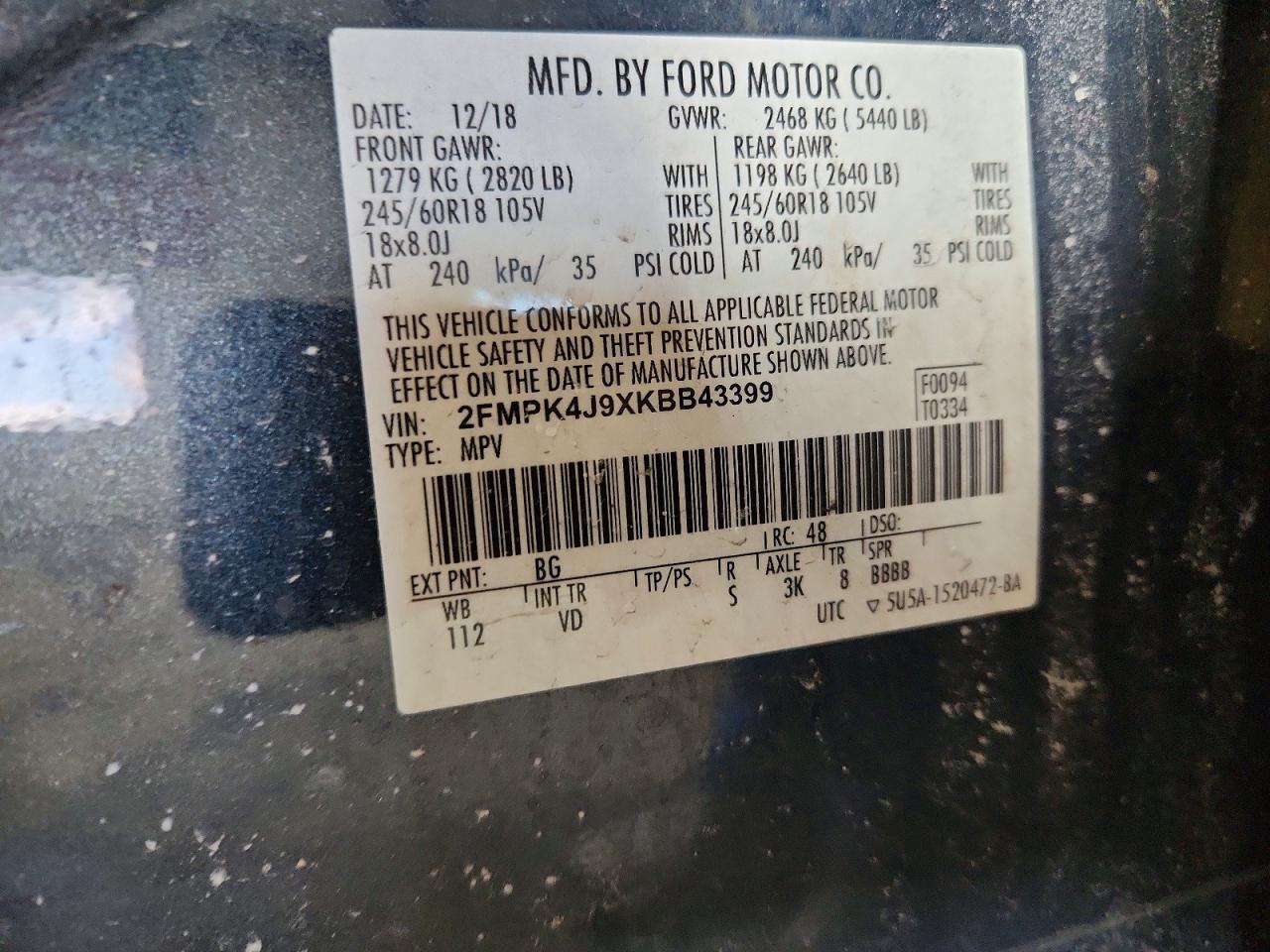 2019 FORD EDGE SEL photo 14