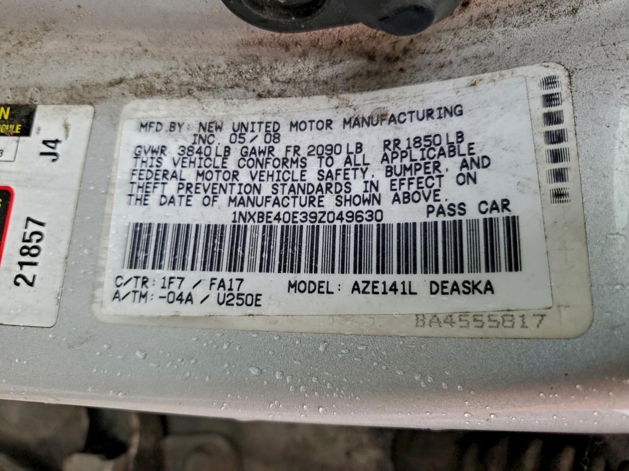 2009 TOYOTA COROLLA XRS photo 12