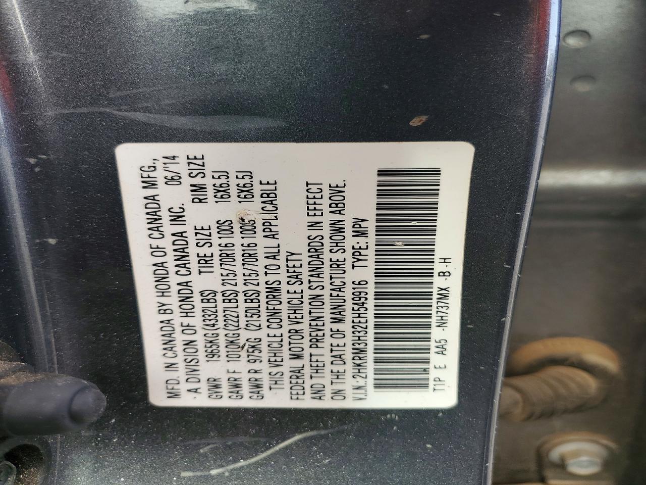 2014 HONDA CR-V LX photo 13