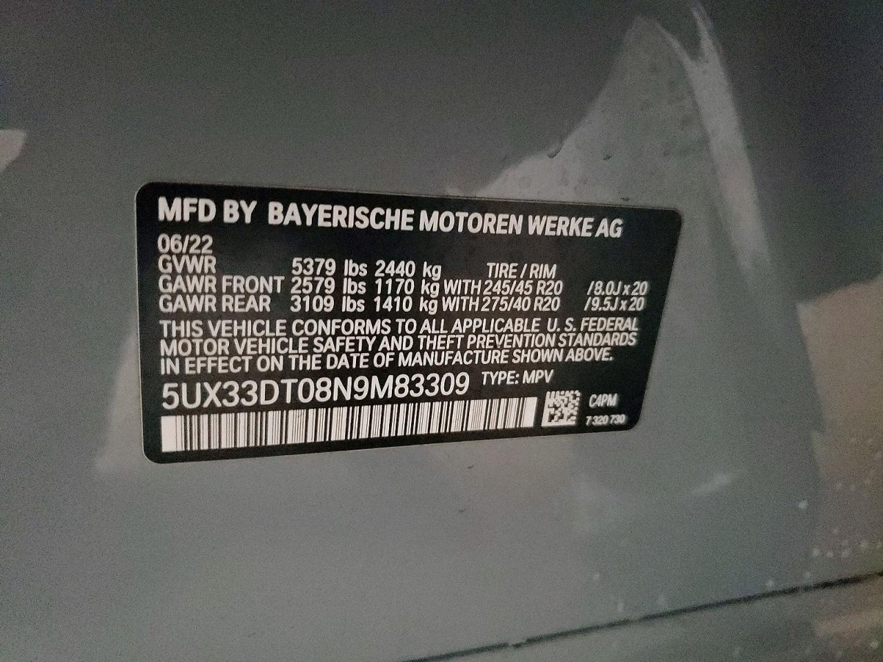 2022 BMW X4 XDRIVE30I photo 13
