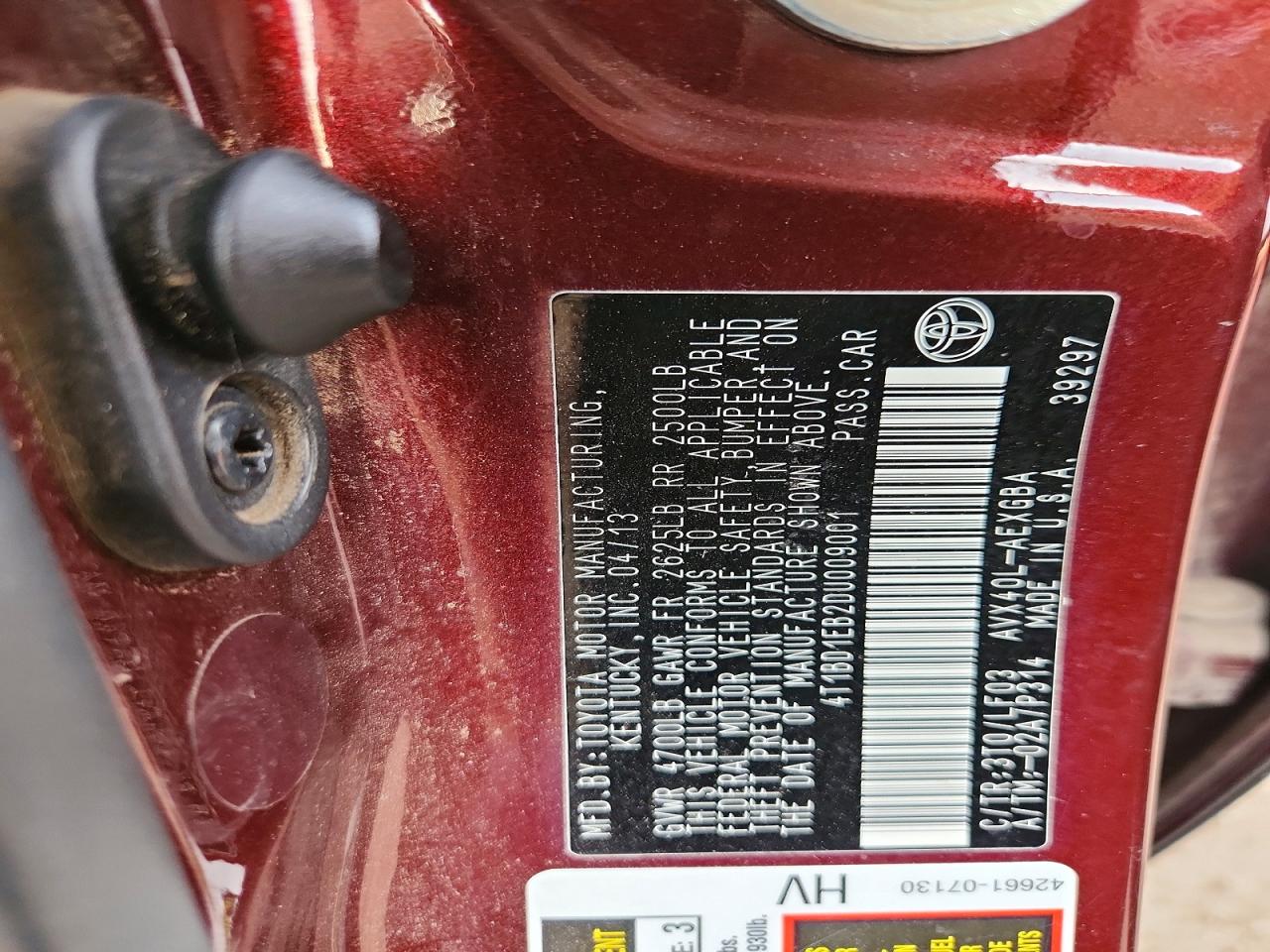 2013 TOYOTA AVALON HYBRID photo 14