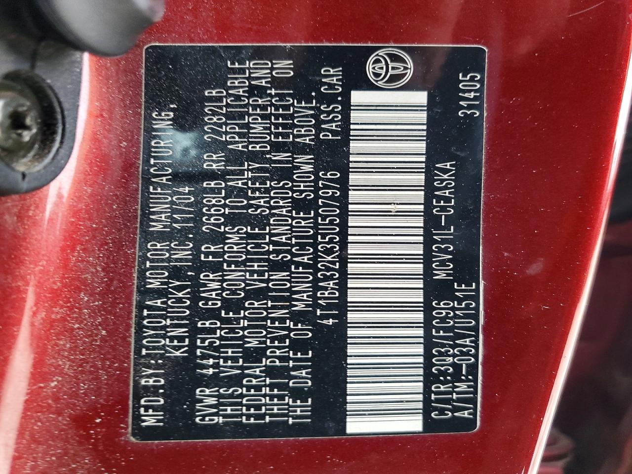 2005 TOYOTA CAMRY SE photo 12