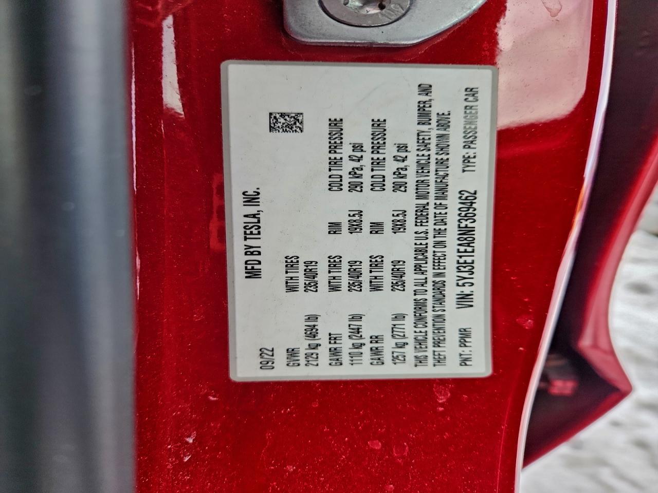 2022 TESLA MODEL 3 photo 13