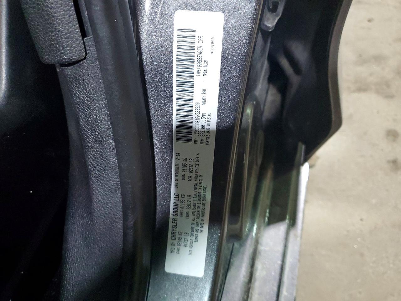 2015 CHRYSLER 200 C photo 12