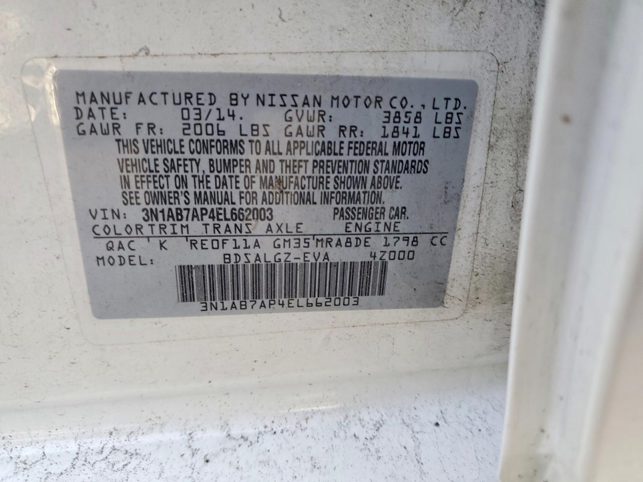2014 NISSAN SENTRA S photo 12