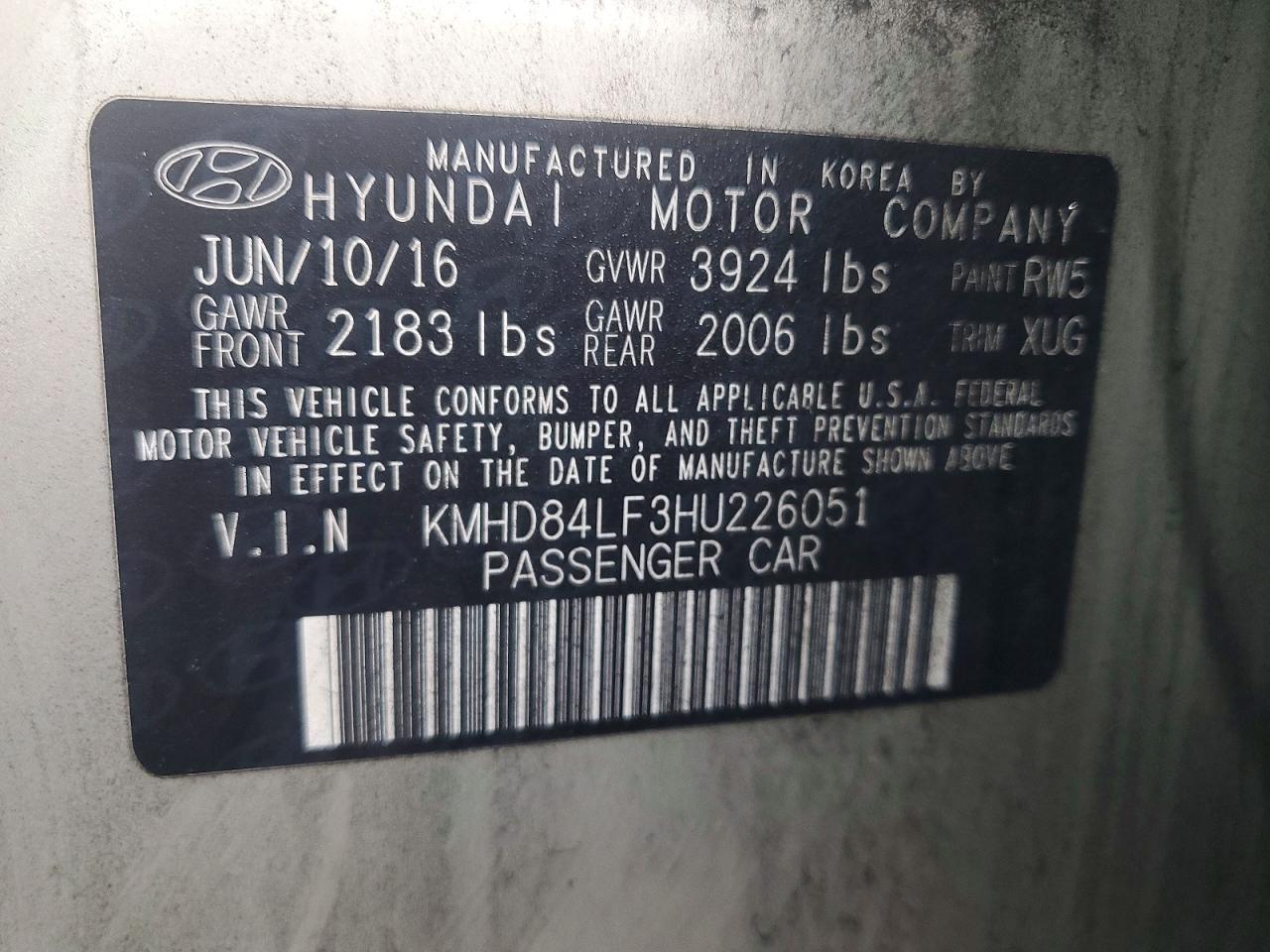 2017 HYUNDAI ELANTRA SE photo 12