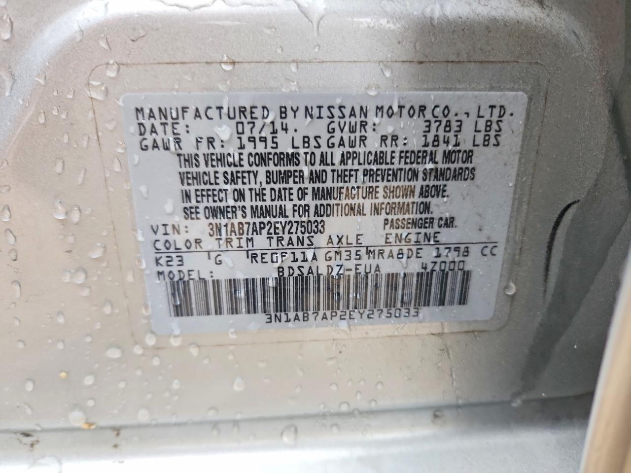 2014 NISSAN SENTRA SV photo 23