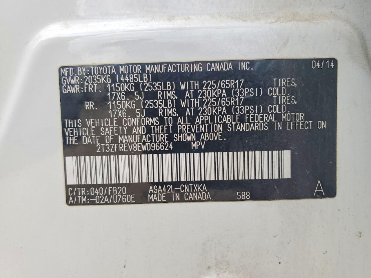 2014 TOYOTA RAV4 LE photo 12