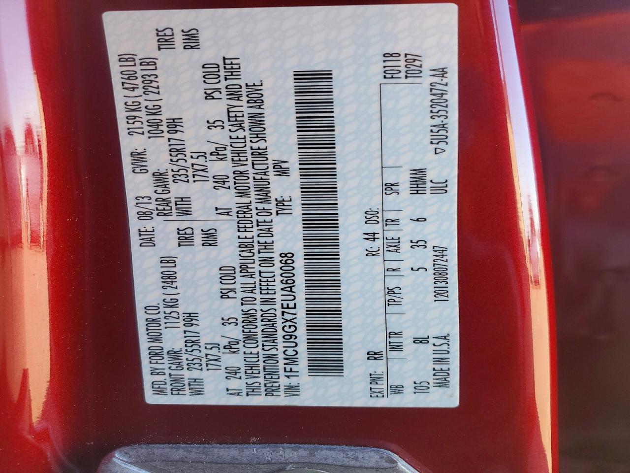 2014 FORD ESCAPE SE photo 13