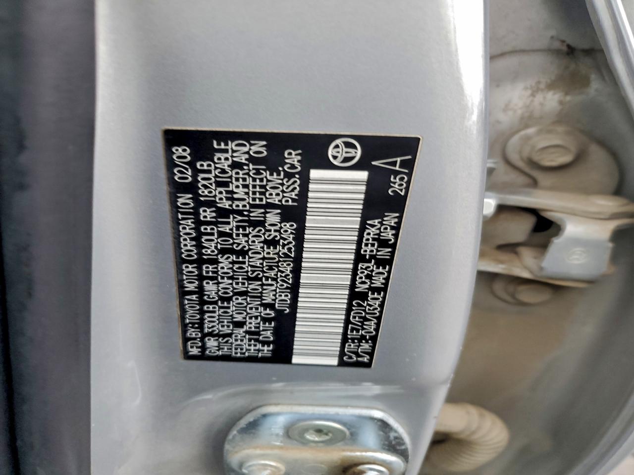 2008 TOYOTA YARIS photo 12